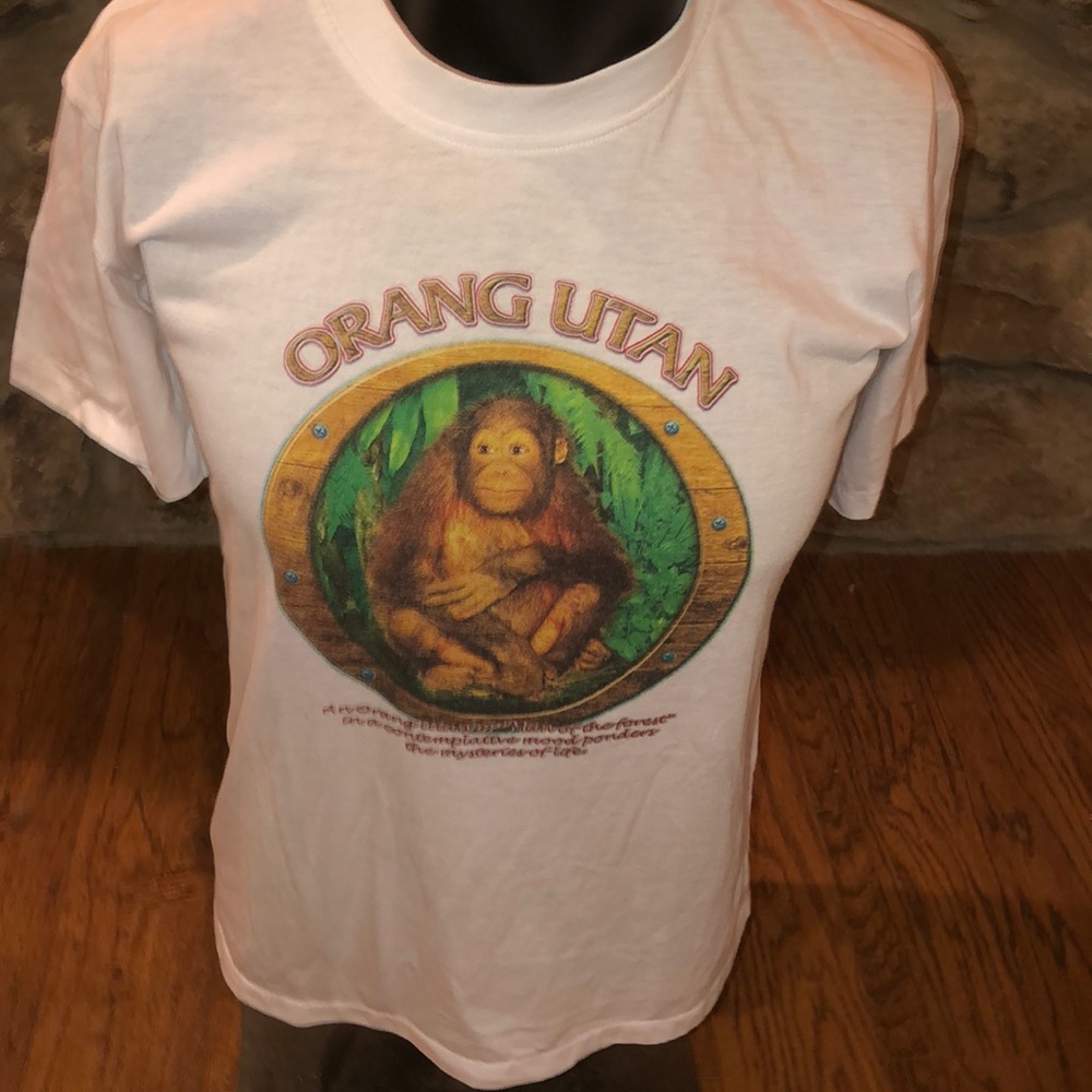 Vintage Orangutan Haiku T-shirt. M/L - Picture 4 of 8